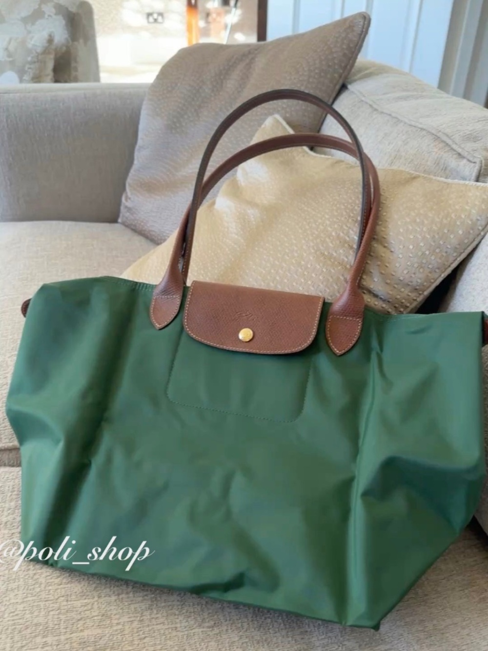 🍂New Forest Green Longchamp Large - Picture 2 of 11